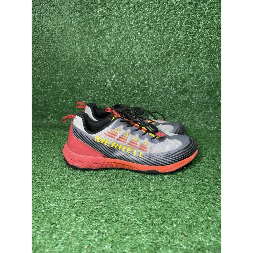 Merrell Kids Youth Size 5 Agility Peak Black Red Hiking Shoes Outdoor Sneakers